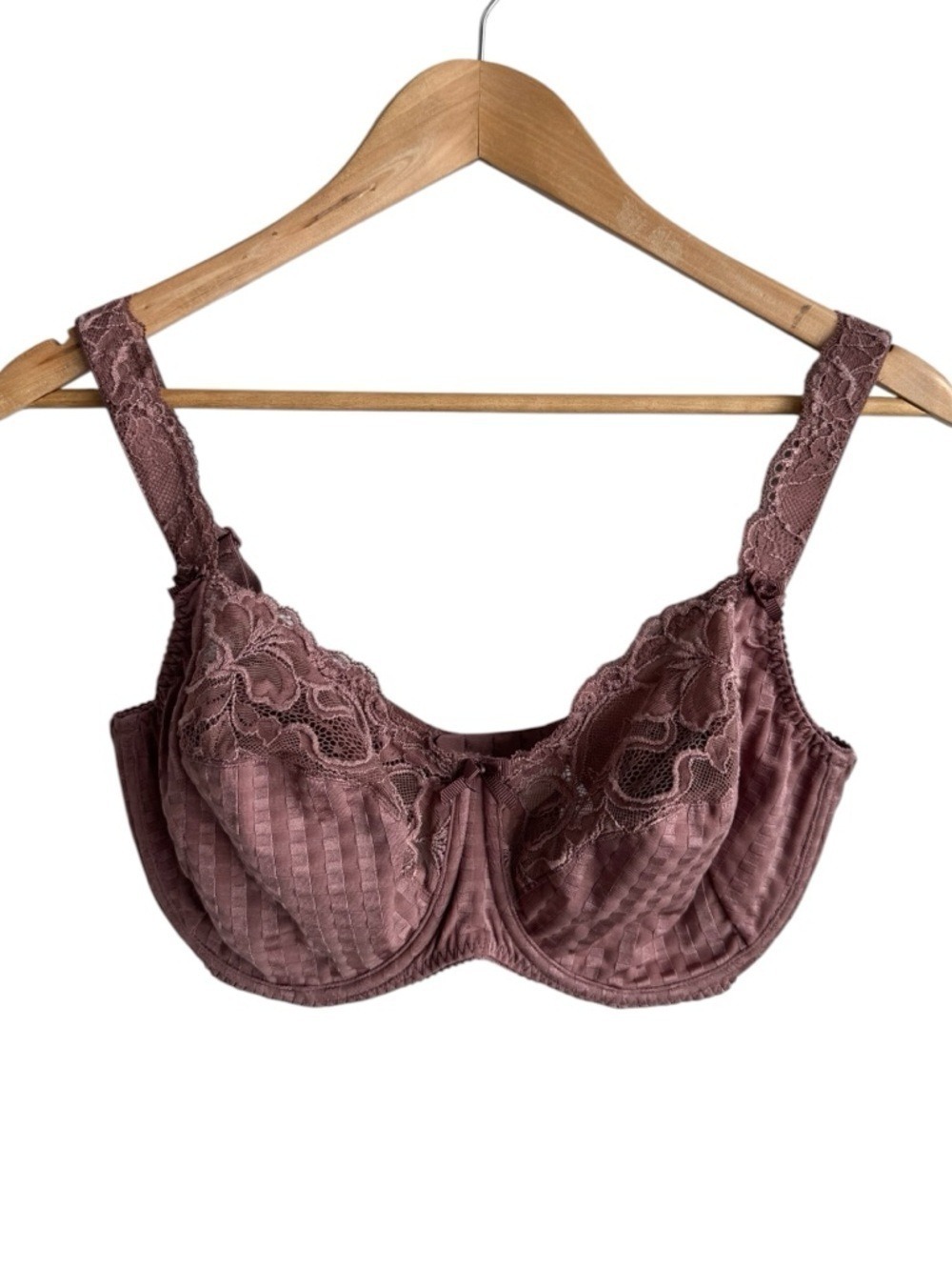Primadonna Madison Underwire Bra 36F Mauve Lace Full Coverage Supportive Luxury
